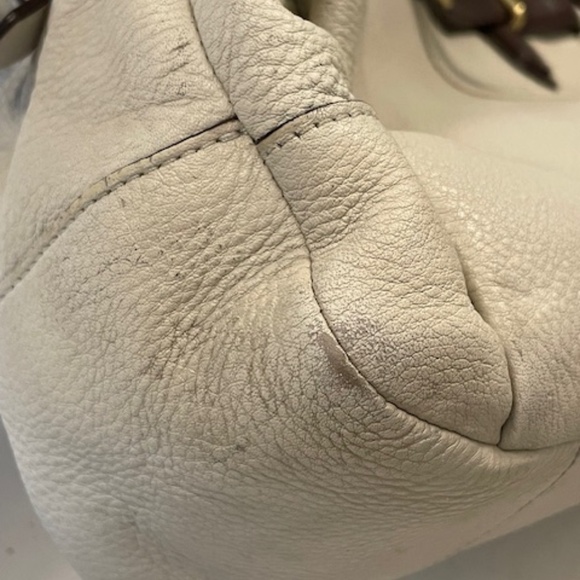 Cream and brown leather Coach bag - Picture 6 of 7